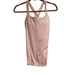 Athleta Workout Exercises Top Women's Size Medium‎ Peach Strappy Padded Bra Cups